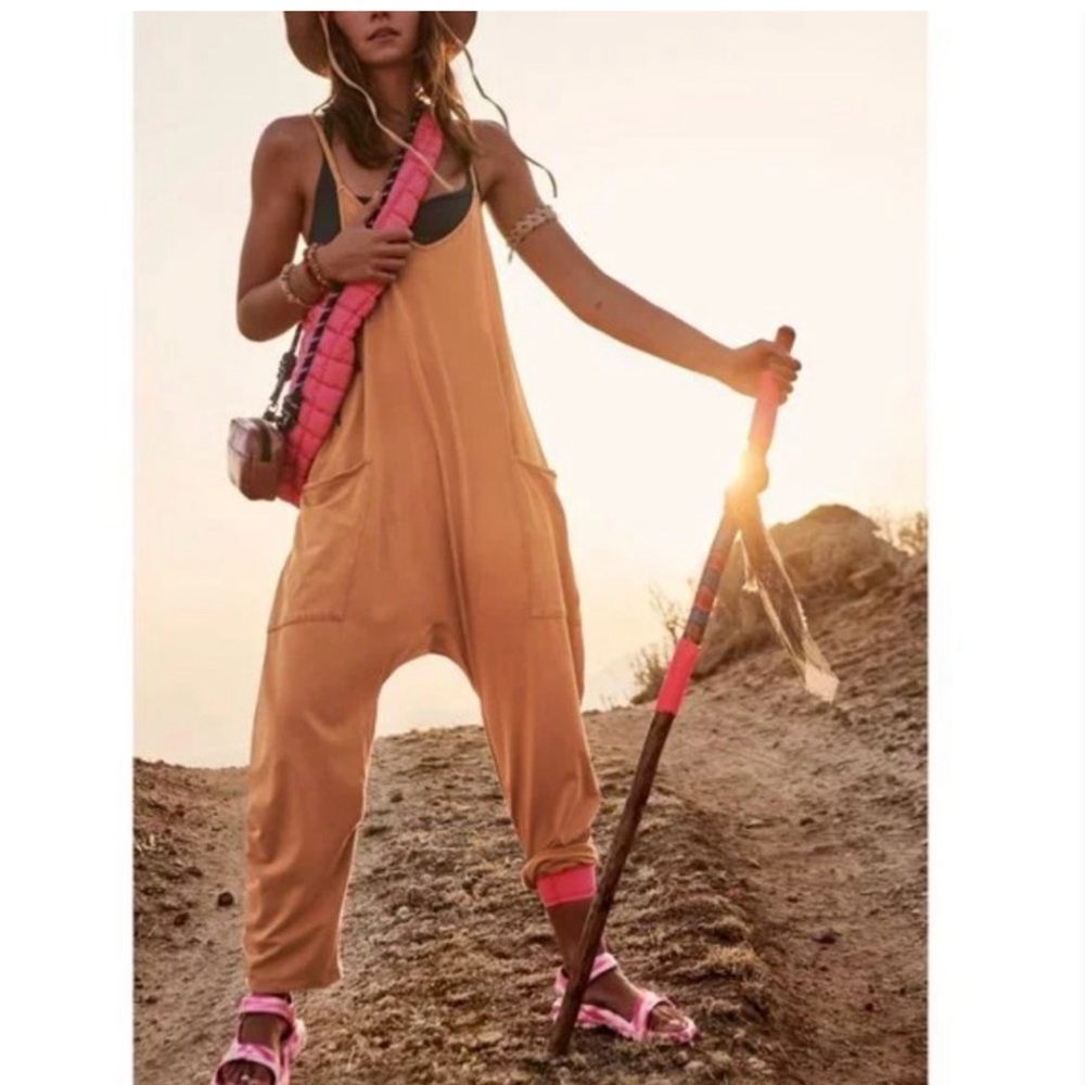 Free People Movement Hot Shot Onesie toasted coconut, S (easily fits size 6/8+).